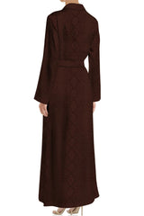 Brown Long Sleeve Wrap Dress