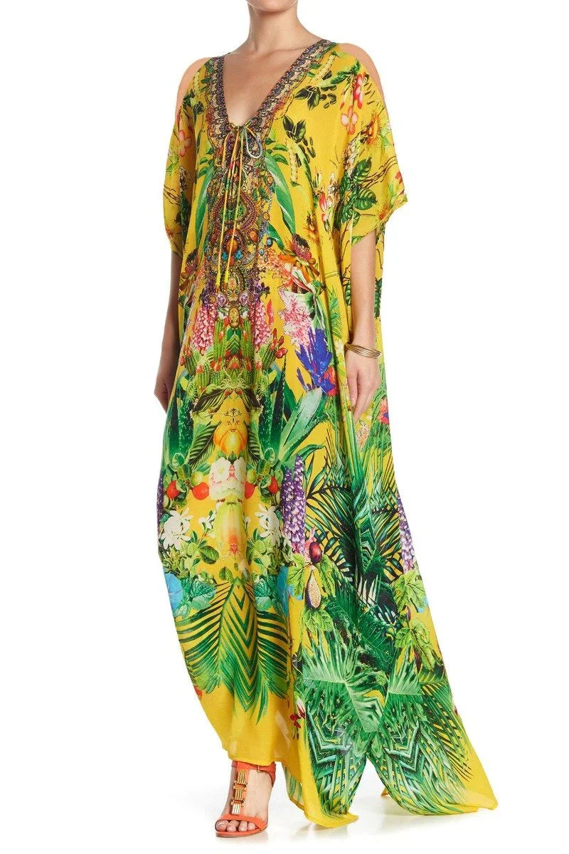 Caftan Dress in Yellow