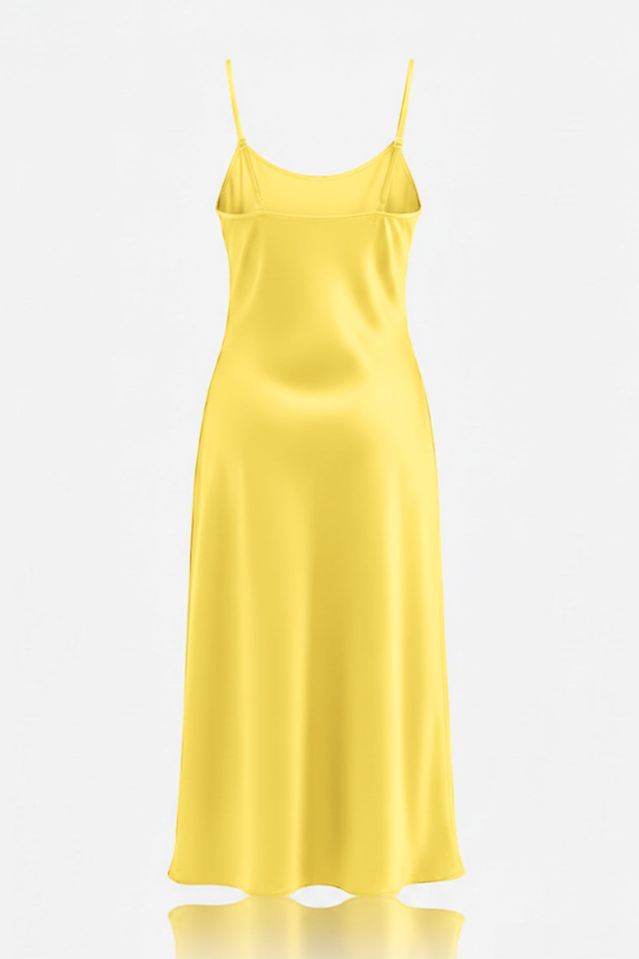 Butter Yellow Satin Slip Dress – Luxury Yellow Satin Midi Dress
